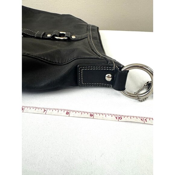 Coach Chelsea Buckle Black Leather Crossbody Shoulder Bag Classic Minimal F14018 - Picture 7 of 16